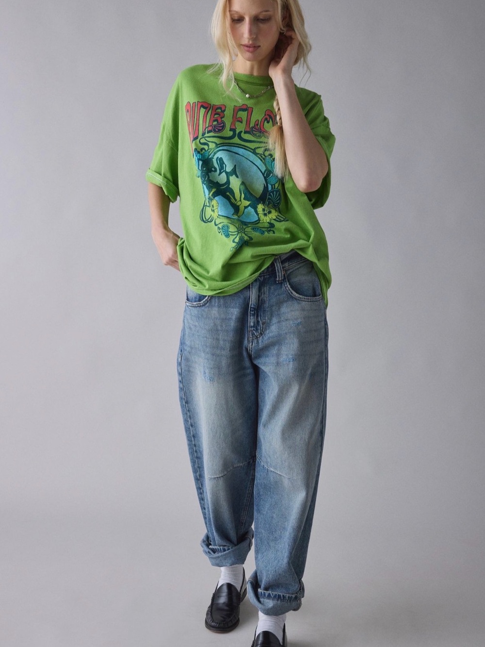 Urban Outfitters Pink Floyd Neon Green Graphic Tee